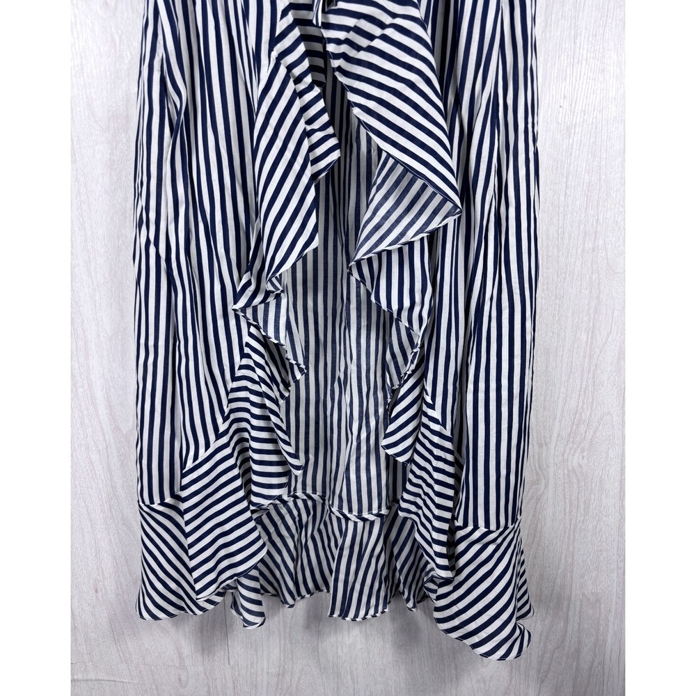 Miss Me Striped Wrap Maxi Skort Women's 28 Navy White Ruffle Coastal Boho Chic - Picture 5 of 7